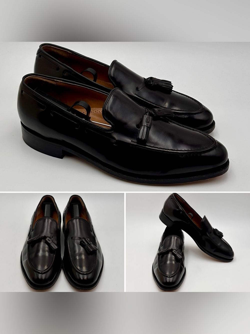 JOHNSTON MURPHY MENS DRESS SHOES SZ 11 D DARK OXBLOOD TASSEL LOAFERS SLIP ONS